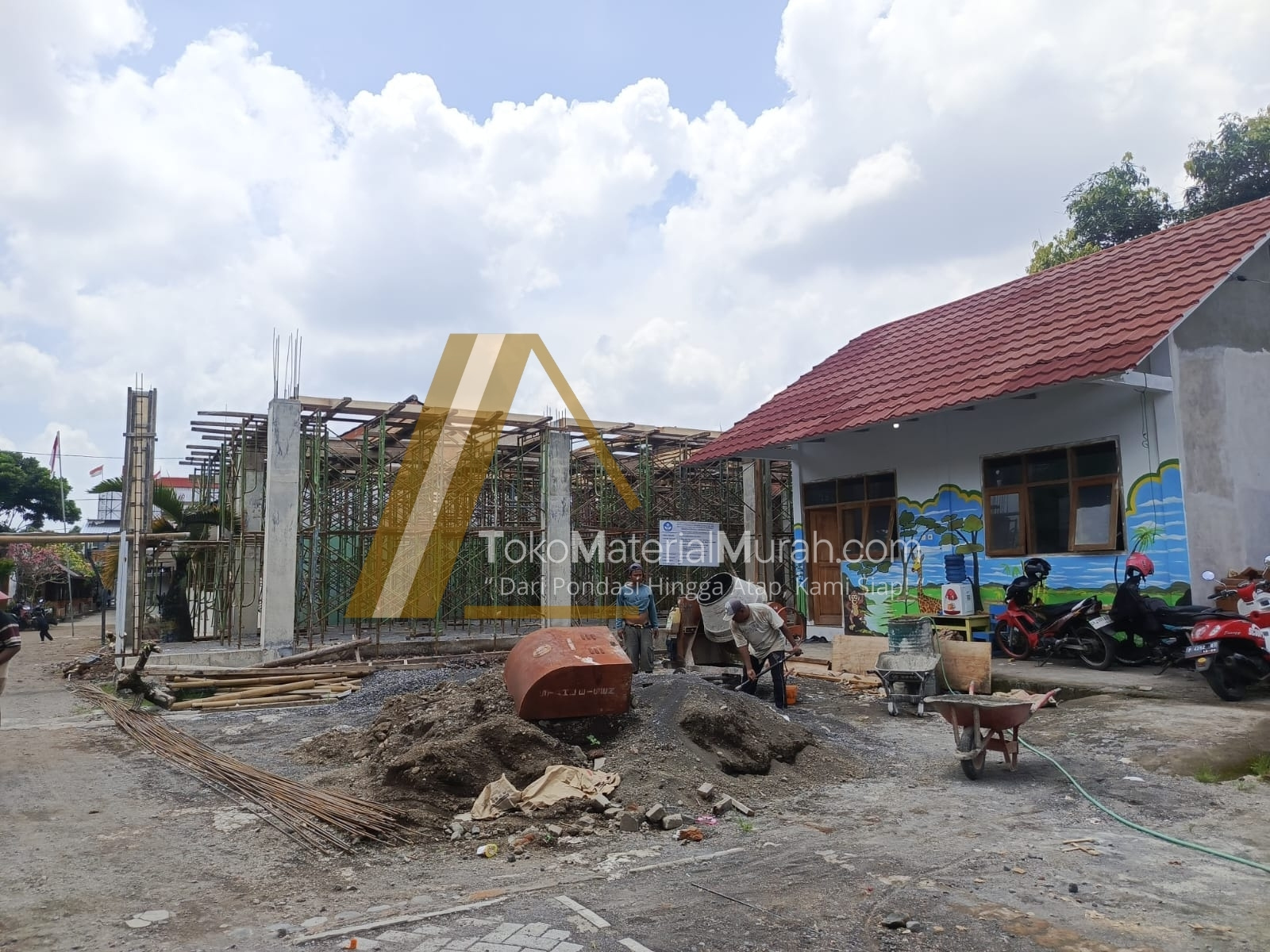 Proyek Suplai Pasir dan Besi Ulir untuk Pembangunan TK di Surabaya